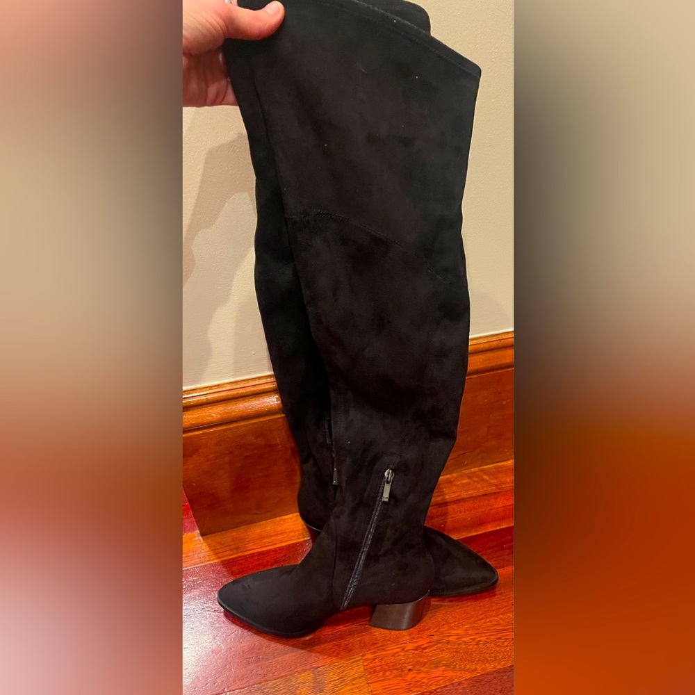 Faux Suede Marc Fisher Knee High Boots Black Size 8